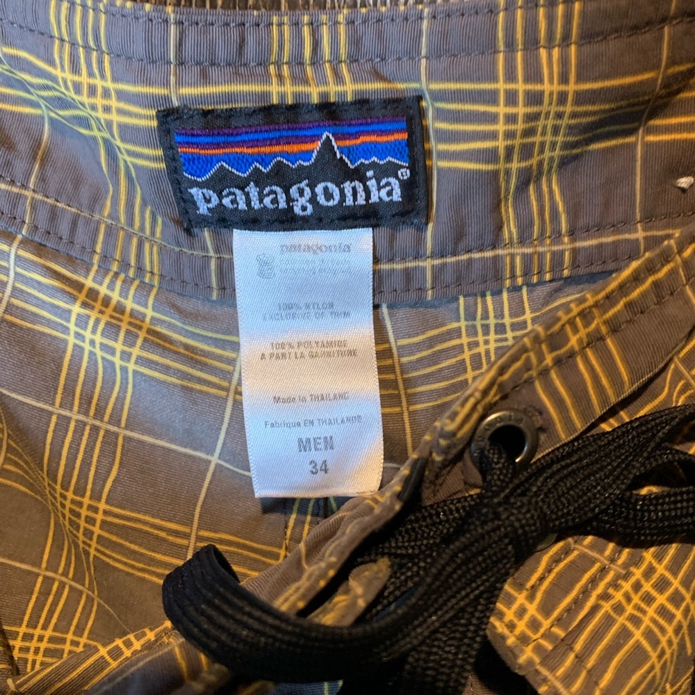 Patagonia Brown and Yellow Checkered Shorts - Picture 3 of 3